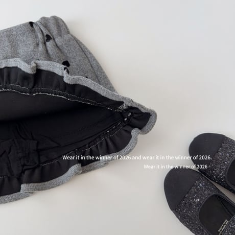 ハート＆ドット柄フリルスカート