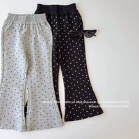 ドット柄 フレアパンツ