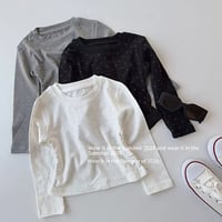 キラキラストーン付きギャザーロンT