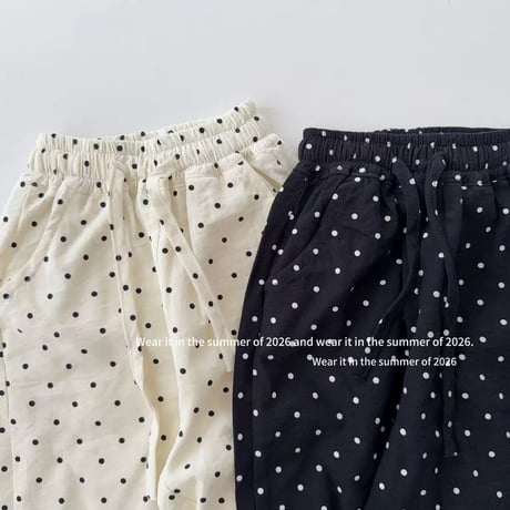 ドット柄 ゆったりサルエルパンツ
