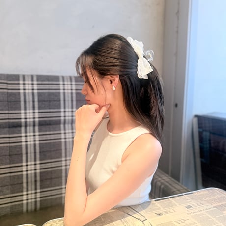 cotton lace ribbon clip