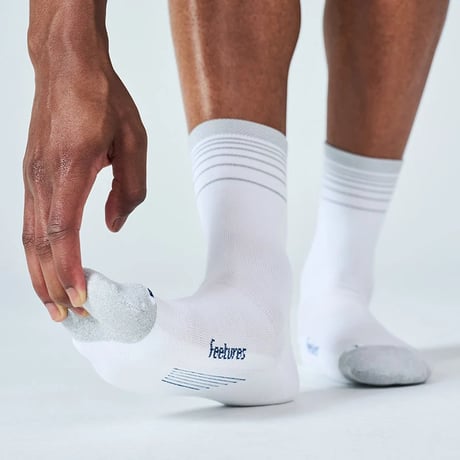 【Feetures】ELITE LIGHT CUSHION MINI CREW WhiteFlash