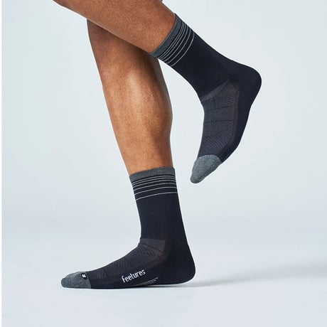 【Feetures】ELITE LIGHT CUSHION MINI CREW BlackFlash