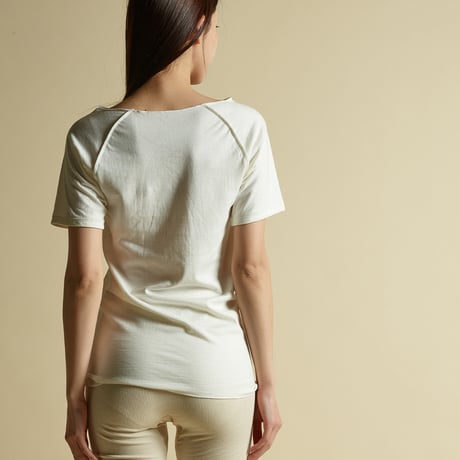 COTTON SILK SEKKETSU SHORT-SLEEVE【IVORY】
