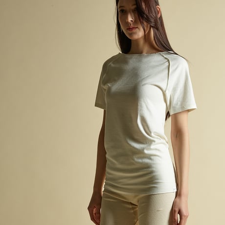 COTTON SILK SEKKETSU SHORT-SLEEVE【IVORY】