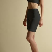 SILK-RIB HALF PANTS【BLACK】SIZE M-L