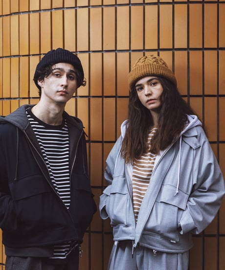 CABLE knit cap / amn-KN-008 / Navy