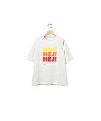 " HEJ! HEJ! HEJ! " half sleeve tee / amn-CS-110 / Ivory