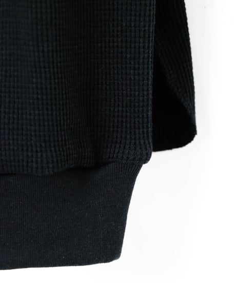 HIGH DENSITY WAFFLE turtle tee / amn-CS-101 / Black