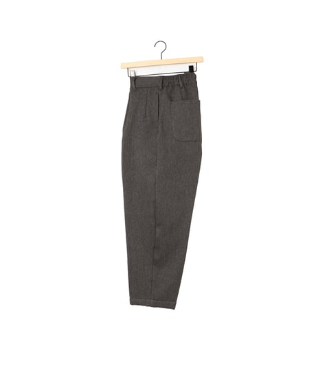 HERRINGBONE peg top slacks / amn-PT-051 / Black
