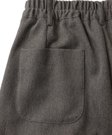 HERRINGBONE peg top slacks / amn-PT-051 / Black