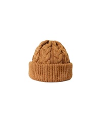 CABLE knit cap / amn-KN-008 / Camel