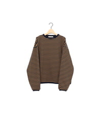 TWISTED BORDER long sleeve tee / amn-CS-099 / Navy_Camel
