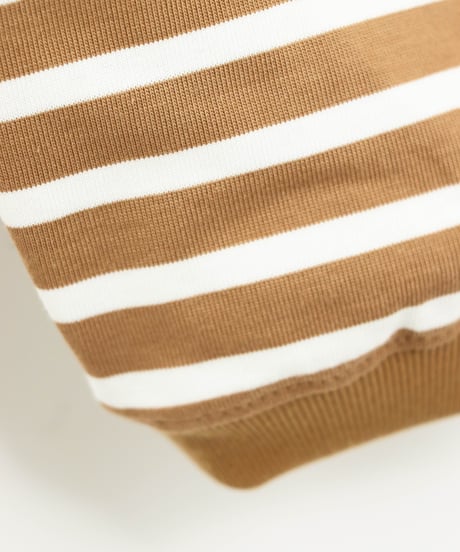 TWISTED BORDER long sleeve tee / amn-CS-099 / Camel_Natural