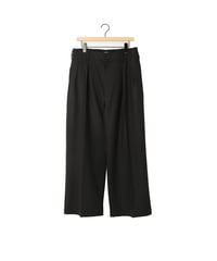 WARM GABARDINE wide slacks / amn-PT-050 / Black
