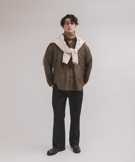 GABARDINE classic shirts / amn-SH-059 / Olive