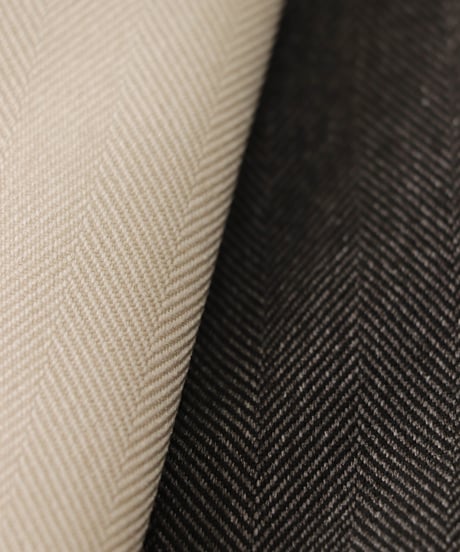 HERRINGBONE peg top slacks / amn-PT-051 / Black
