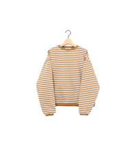 TWISTED BORDER long sleeve tee / amn-CS-099 / Camel_Natural