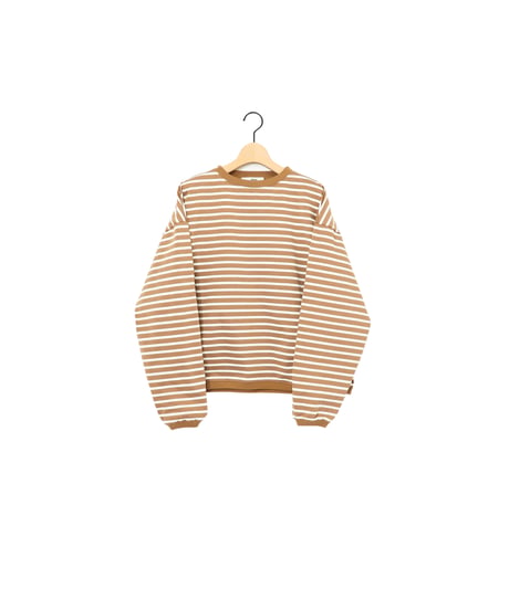 TWISTED BORDER long sleeve tee / amn-CS-099 / Camel_Natural