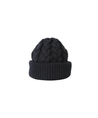 CABLE knit cap / amn-KN-008 / Navy