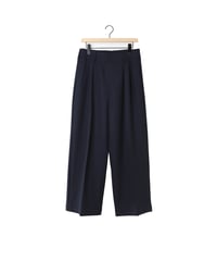 WARM GABARDINE wide slacks / amn-PT-050 / Navy