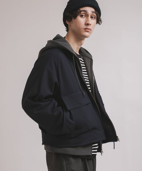 CABLE knit cap / amn-KN-008 / Navy