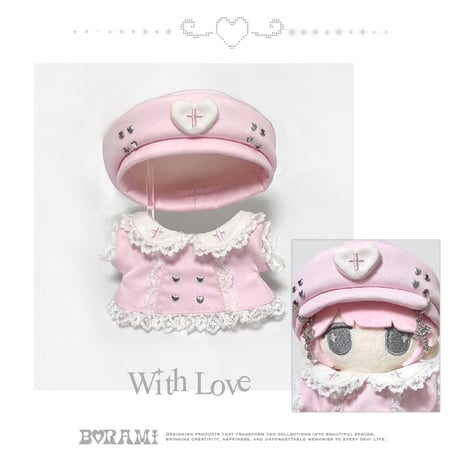 ✙ハンドメイド✙ CROSS HEART ゴシックベレー帽＋ドレス ピンク.ver