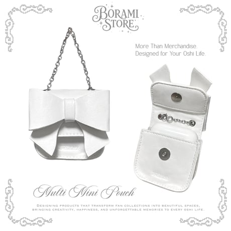 ♡°｡ リボン マルチミニポーチ Ribbon Multi Mini Pouch White.ver｡°♡