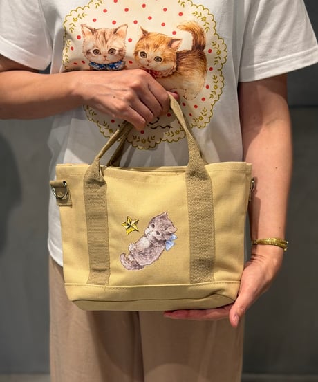 【現物】ぺたぺたミニトート(ショルダー紐つき)