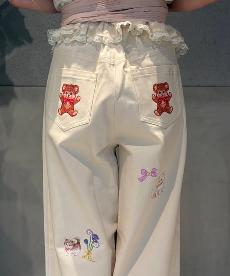 【現物・M】ペタペタリボンチャームデニムパンツ(3色展開)