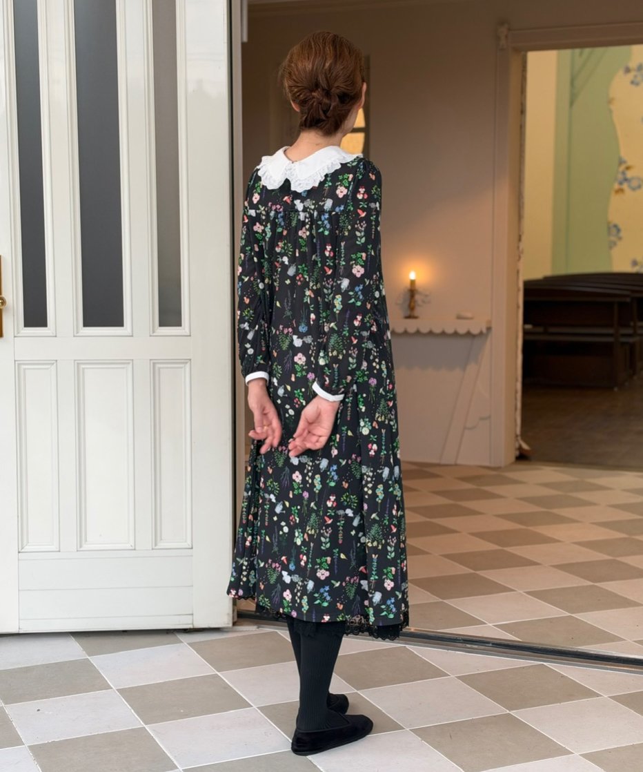 【期間限定】yukiemon サマーワンピース　プルミエール 受注・M】ブルームワンピース/ブラック | yukiemon