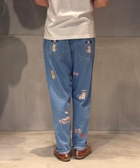 【現物・2L】ペタペタyukiemonデニムパンツ