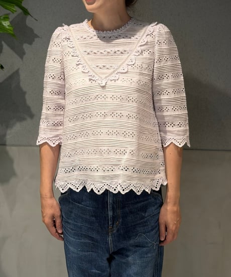 【現物・3L】じゃぶじゃぶミルフィーユブラウス   A