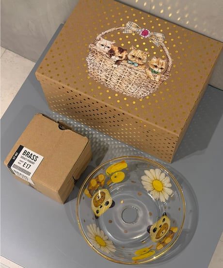 【現物】ガラスランプシェードBOX(少し訳あり)