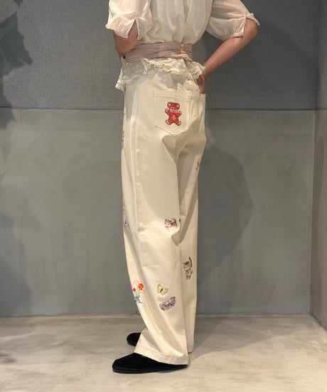 【現物・M】ペタペタリボンチャームデニムパンツ(3色展開)