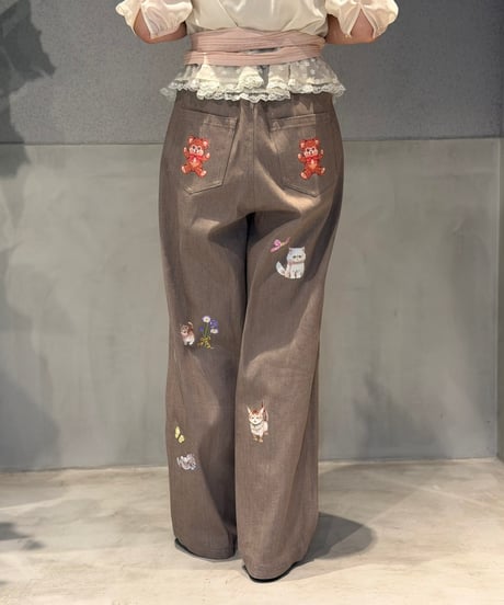 【現物・M】ペタペタリボンチャームデニムパンツ(3色展開)