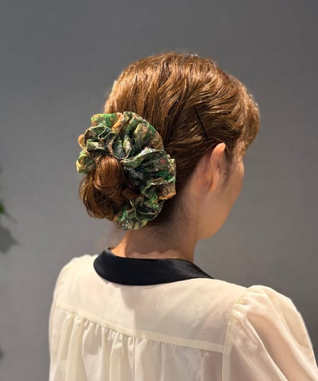 【現物】手芸部が作ったテキスタイルシュシュ