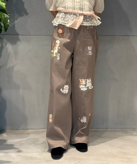 【現物・M】ペタペタリボンチャームデニムパンツ(3色展開)