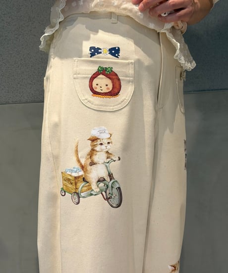 【現物・M】ペタペタリボンチャームデニムパンツ(3色展開)
