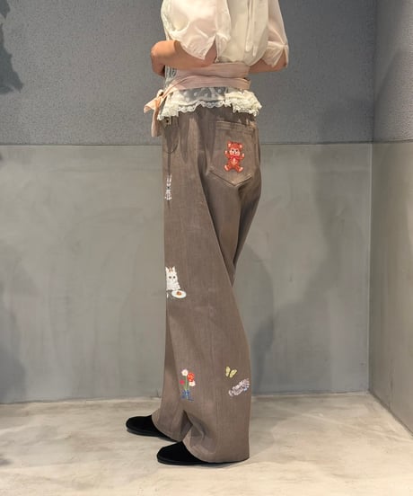 【現物・M】ペタペタリボンチャームデニムパンツ(3色展開)