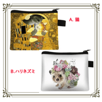 可愛い猫とハリネズミのコインポーチ(小) 2種類