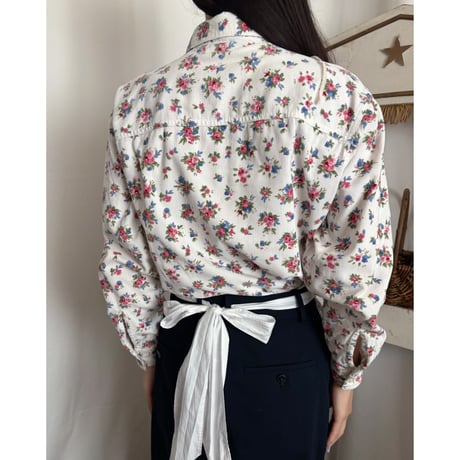 Vintage floral pattern corduroy shirt