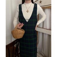 tartan check one-piece