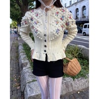 Vintage floral embroidery cardigan
