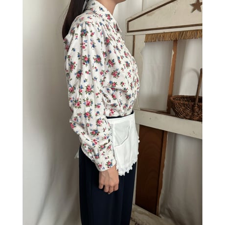 Vintage floral pattern corduroy shirt