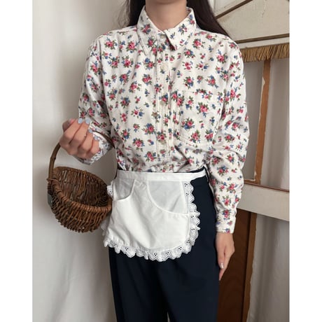 Vintage floral pattern corduroy shirt