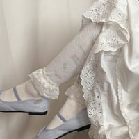 Vintage floral pattern thermal pants