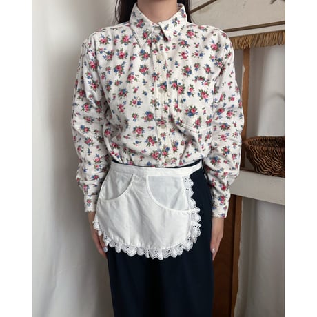 Vintage floral pattern corduroy shirt