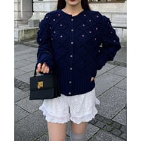 Vintage mini rose embroidery cardigan