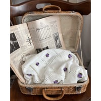 purple mini rose embroidery knit